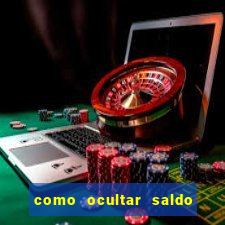 como ocultar saldo na betfair