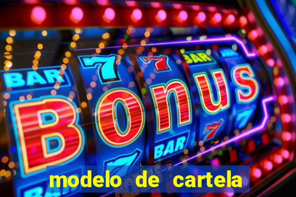 modelo de cartela de bingo em branco