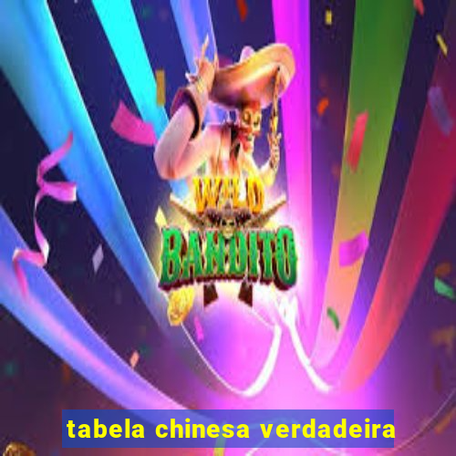 tabela chinesa verdadeira